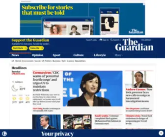 Guardiannews.com(News, sport and opinion from the Guardian's global edition) Screenshot