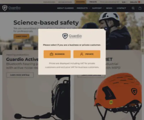 Guardiosafety.com(Personal protection innovation for construction and industry) Screenshot