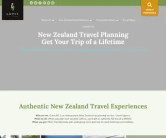 Guestnewzealand.com(Your personal New Zealand trip planning service. A dedicated travel planner) Screenshot