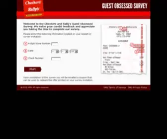Guestobsessed.com(Checkers and Rally's Guest Obsessed Survey) Screenshot