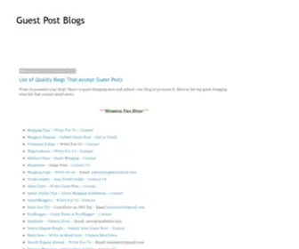 Guestpostingblogs.ml(A blog which gives information about the blogs or websites) Screenshot