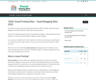 Guestpostingsites.co(Guestpostingsites) Screenshot