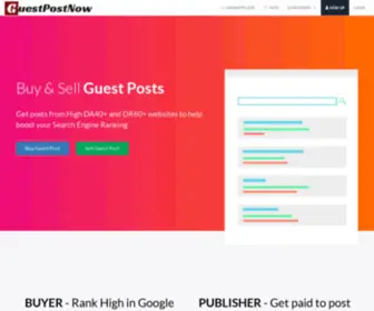 Guestpostnow.com(Buy and Sell Guest Posts Marketplace) Screenshot