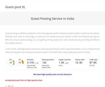 GuestpostXL.com(Guest Posting Service In India) Screenshot