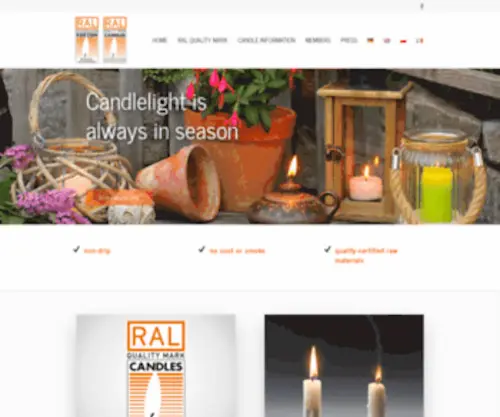 Guetezeichen-Kerzen.com(RAL Gütezeichen für Kerzen) Screenshot