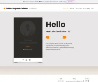 Guhangopalakrishnan.com(Mechanical Engineer) Screenshot