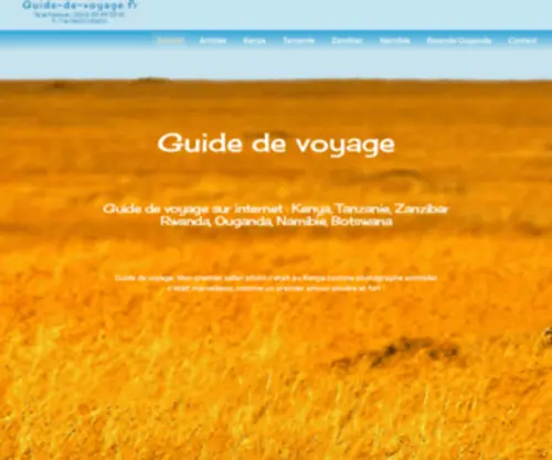 Guide-DE-Voyage.fr(Guide de voyage safari Afrique les meilleurs safaris en 2023) Screenshot