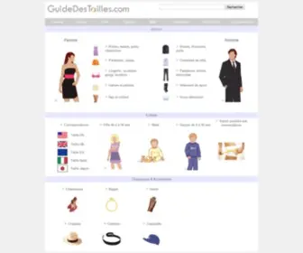Guidedestailles.com(Guide des tailles) Screenshot