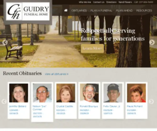 Guidryfuneralhome.com(Guidry Funeral Home) Screenshot