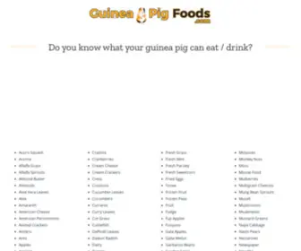 Guineapigfoods.com(Guinea Pig Foods) Screenshot