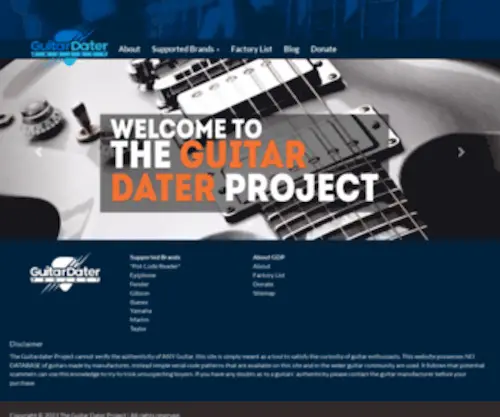 Guitardaterproject.org(The Guitar Dater Project) Screenshot