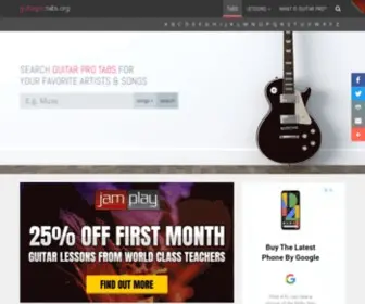 Guitarprotabs.org(Guitar Pro Tabs) Screenshot