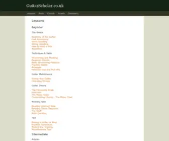 Guitarscholar.co.uk(Free guitar lessons and guitar dictionary) Screenshot