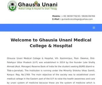 Gumedicalcollege.in(Ghausia Unani Medical College & Hospital) Screenshot