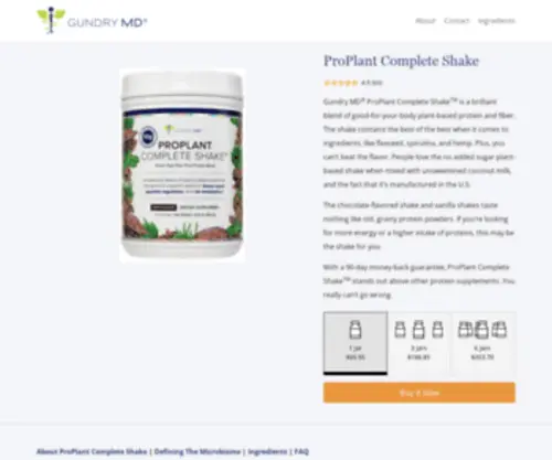 Gundrymdproplantcompleteshake.com(Gundry MD ProPlant Complete Shake by Dr) Screenshot