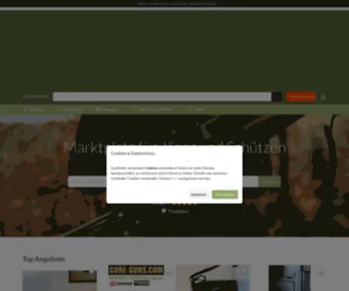 Gunfinder.ch(Marktplatz und Suchmaschine für Jäger und Schützen) Screenshot