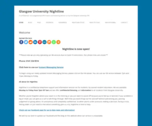 Gunightline.org(Glasgow University Nightline) Screenshot