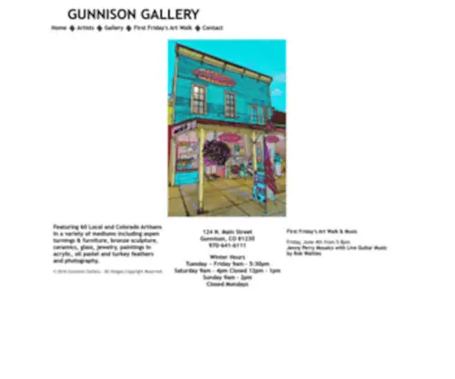 Gunnisongallery.net(Gunnison gallery) Screenshot