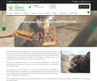 Gunnite.co.za(Manufacture of Gunite Machines and Guniting Construction) Screenshot