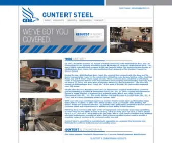 Guntertsteel.com(Central Valley &amp; Bay Area Steel Supplier) Screenshot