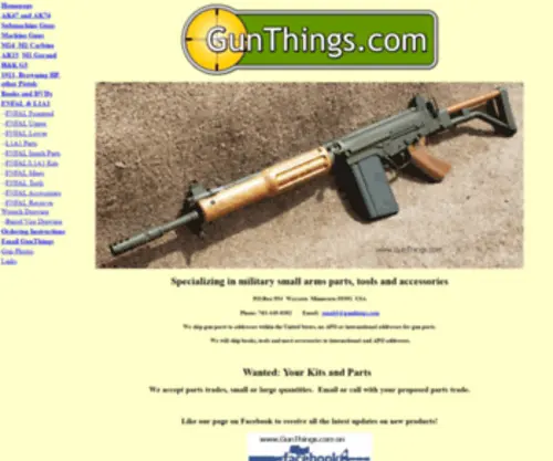 Gunthings.com(Military Small Arms Parts Headquarters!  FNFAL) Screenshot