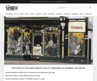 Gurds.co.uk(Extra Large Mens Clothing & Quality Suits) Screenshot