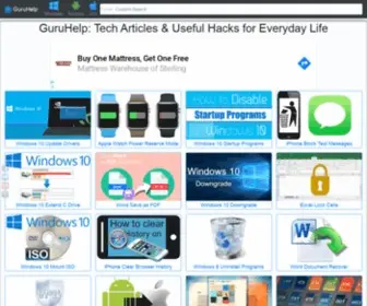 Guruhelp.net(Tech Articles & Useful Hacks for Everyday Life) Screenshot