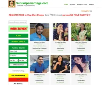 Gurukripamarriage.com(Ezhava & Thiyya Matrimony) Screenshot