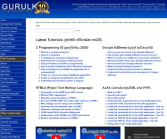 Gurulk.com(Sinhala Video Tutorial Website) Screenshot