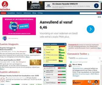 Guruwatch.nl(Monitort en meet het rendement van adviezen (beleggingsadviezen)) Screenshot
