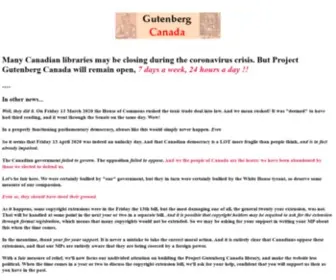 Gutenberg.ca(Project Gutenberg Canada) Screenshot
