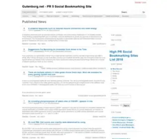 Gutenborg.net(PR 5 Social Bookmarking Site) Screenshot