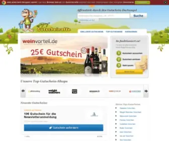 Gutscheinaffe.de(Gutscheine für mehr als 2.300 Onlineshops) Screenshot