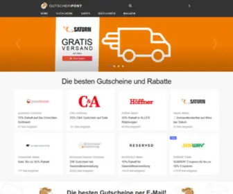 Gutscheinpony.com(Gutscheine Gutscheincode Coupons & Rabatte bei GutscheinPony dem Testsieger) Screenshot