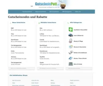 Gutscheinpott.de(Gutscheine und Gutsscheincodes einfach finden auf) Screenshot
