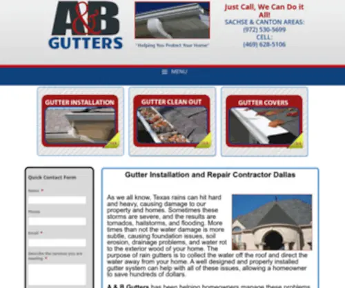 Gutterinstallationdallastx.com(A & B Gutters) Screenshot