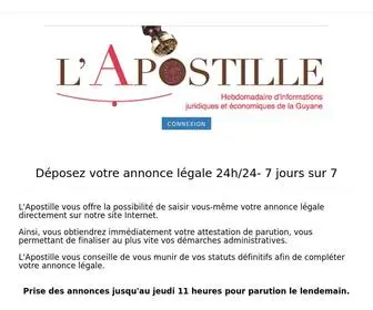 Guyaneannoncelegale.fr(L'apostille : votre annonce légale pour la Guyane en ligne 24h24) Screenshot