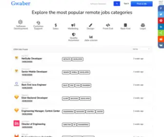 Gwaber.com(Remote Jobs in Popular Categories) Screenshot