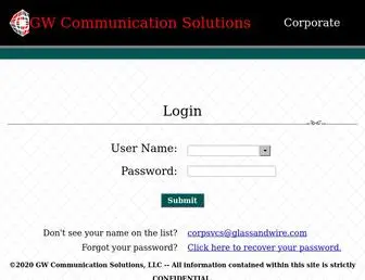 Gwcomm.biz(GW Communication Solutions Corporate Services Portal) Screenshot