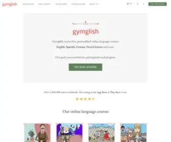 GYMglish.com(Gymglish propose des cours de langues en ligne personnalisés. Notre objectif) Screenshot