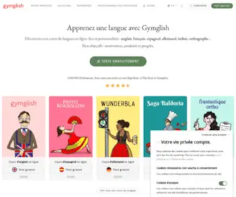 GYMglish.fr(Gymglish propose des cours de langues en ligne personnalisés. Notre objectif) Screenshot