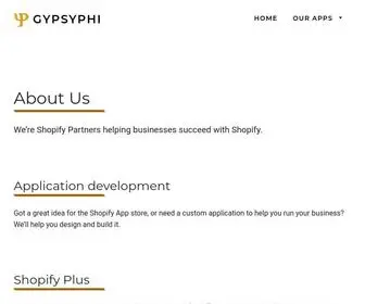 GYPSYphi.com(Shopify Partner building solution for Shopify stores) Screenshot