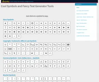 Gypu.com(Cool Symbols and Fancy Text Symbols) Screenshot