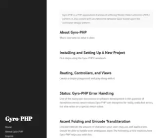 Gyro-PHP.org(PHP Application Framework) Screenshot