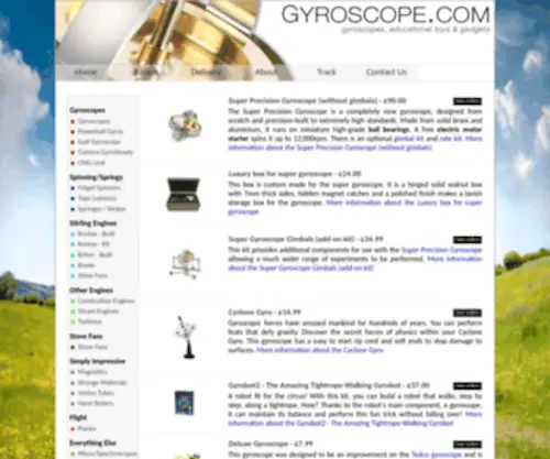 Gyroscopes.co.uk(Gyroscopes, educational toys and gadgets) Screenshot