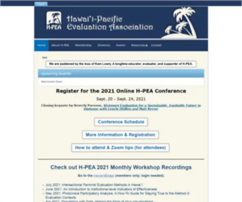 H-Pea.org(Hawaii-Pacific Evaluation Association) Screenshot