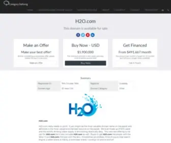 H2O.com(Premium category defining domain names for sale) Screenshot