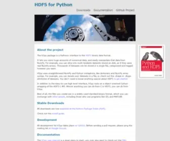 H5PY.org(HDF5 for Python) Screenshot