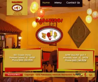 Habanerosrestaurant.com(Habanero's Mexican Restaurant) Screenshot