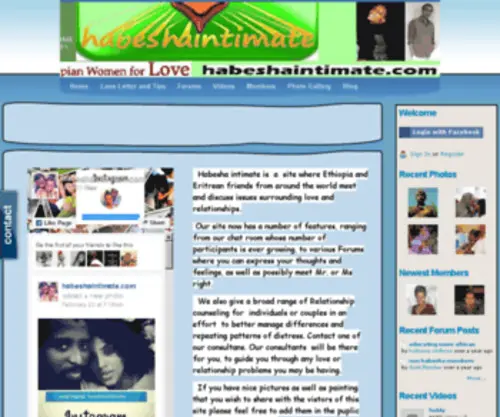 Habeshaintimate.com(The purpose of to bring habesha and habesha friends together) Screenshot